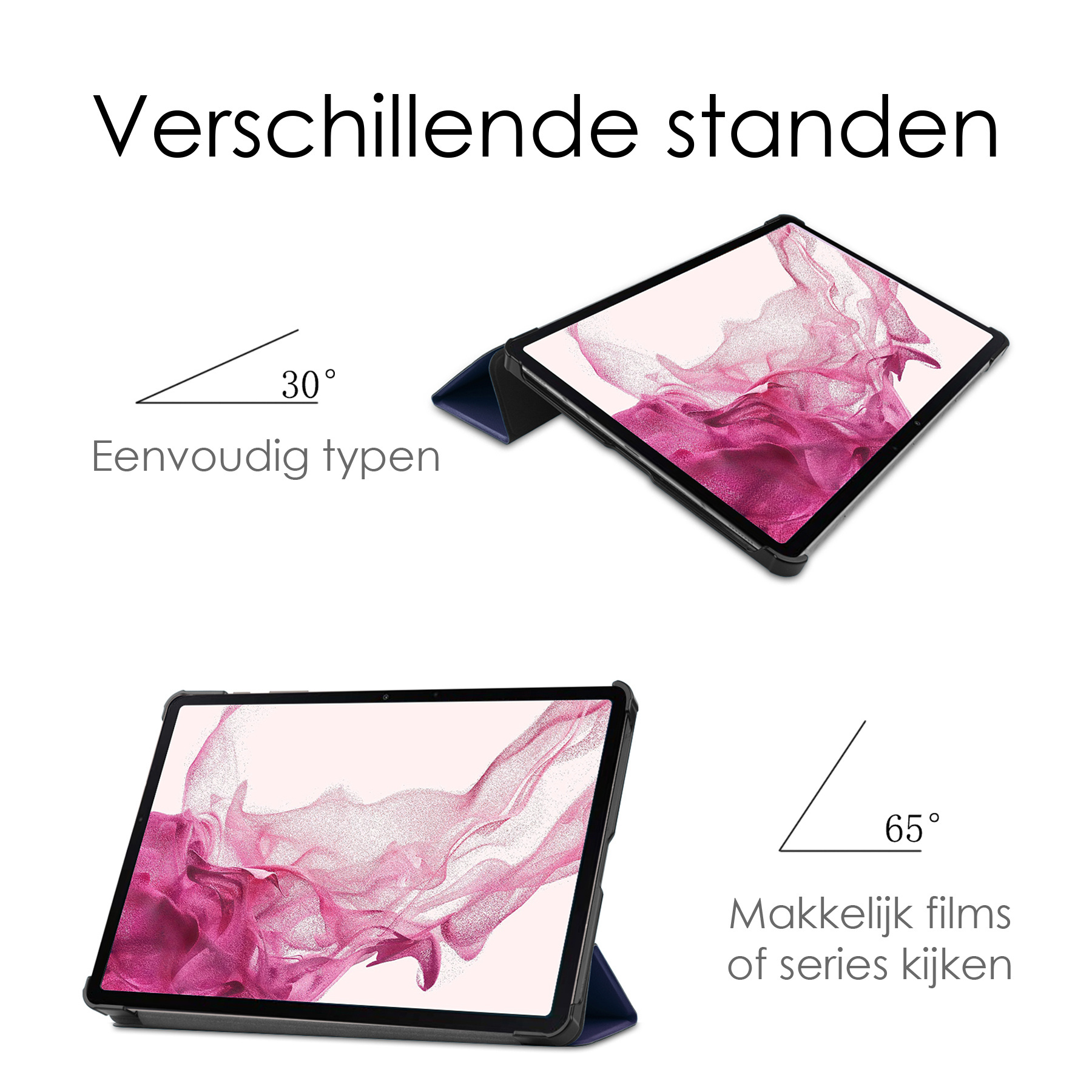 NoXx Hoesje Geschikt voor Samsung Galaxy Tab S10 Plus Hoesje Case Hard Cover Hoes Book Case Met Uitsparing Geschikt voor S Pen - Donkerblauw