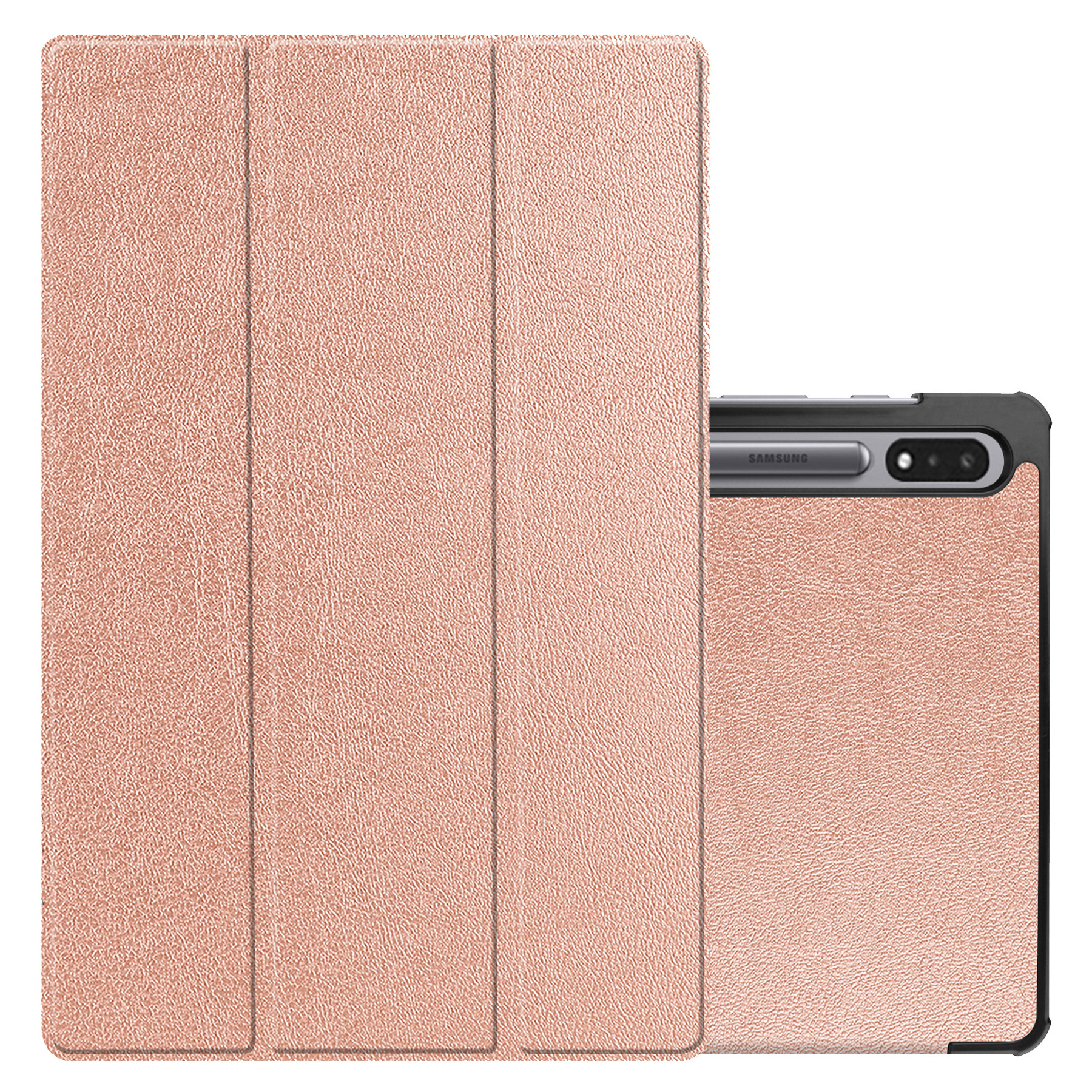NoXx Hoesje Geschikt voor Samsung Galaxy Tab S10 Plus Hoesje Case Hard Cover Hoes Book Case Met Uitsparing Geschikt voor S Pen - Rosé goud