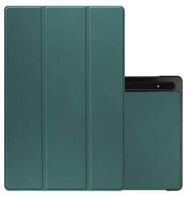 NoXx NoXx Samsung Galaxy Tab S10 Ultra Hoesje Met Uitsparing S Pen - Donkergroen