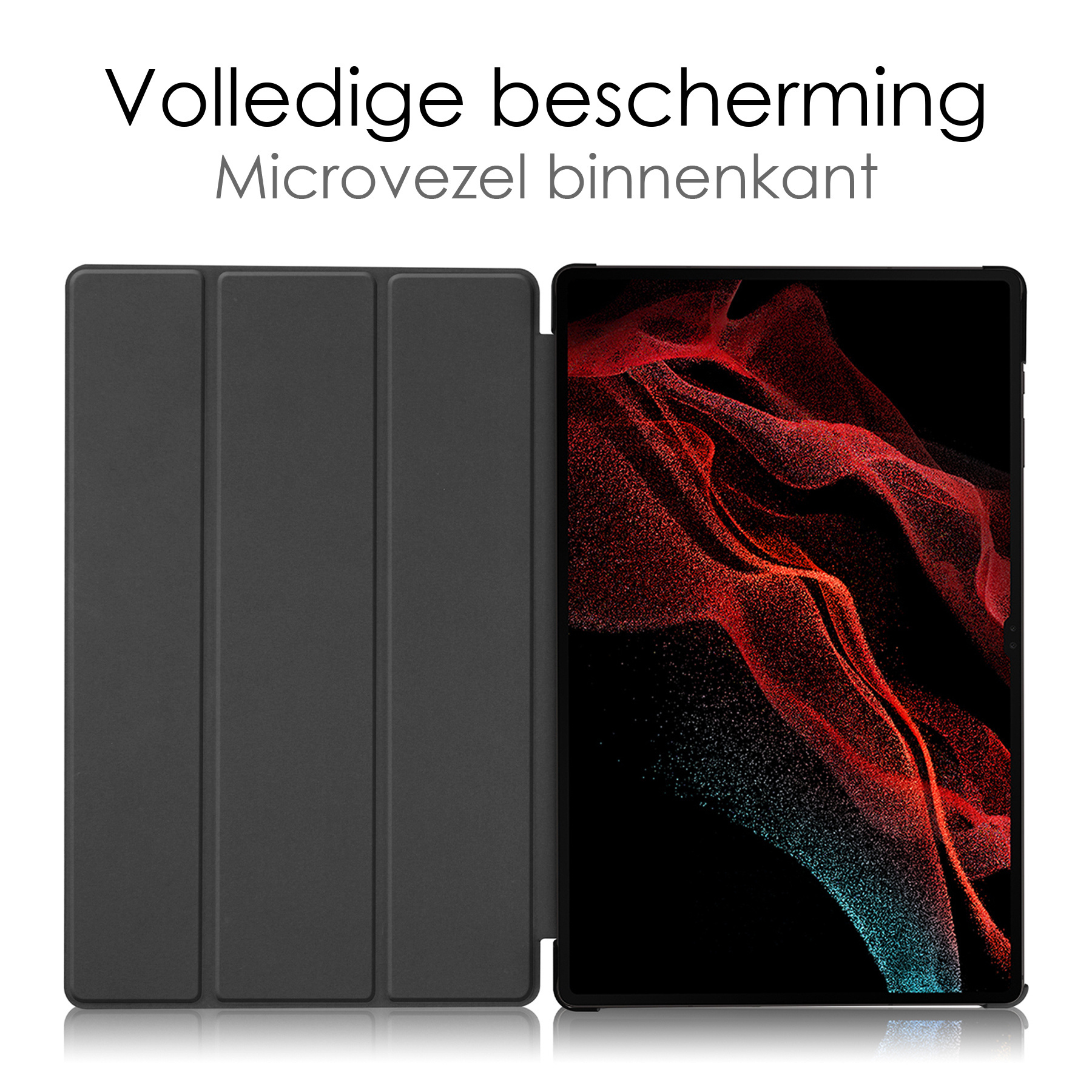 NoXx Hoesje Geschikt voor Samsung Galaxy Tab S10 Ultra Hoesje Case Hard Cover Hoes Book Case Met Uitsparing Geschikt voor S Pen - Zwart