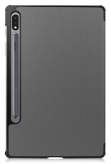 NoXx Hoesje Geschikt voor Samsung Galaxy Tab S10 Plus Hoesje Case Hard Cover Hoes Book Case Met Uitsparing Geschikt voor S Pen Met Screenprotector - Grijs