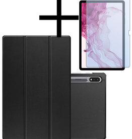NoXx NoXx Samsung Galaxy Tab S10 Plus Hoesje Met Uitsparing S Pen Met Screenprotector - Zwart