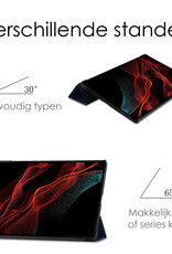 NoXx Hoesje Geschikt voor Samsung Galaxy Tab S10 Ultra Hoesje Case Hard Cover Hoes Book Case Met Uitsparing Geschikt voor S Pen Met Screenprotector - Donkerblauw