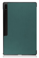 NoXx Hoesje Geschikt voor Samsung Galaxy Tab S10 Ultra Hoesje Case Hard Cover Hoes Book Case Met Uitsparing Geschikt voor S Pen Met Screenprotector - Donkergroen