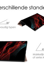NoXx Hoesje Geschikt voor Samsung Galaxy Tab S10 Ultra Hoesje Case Hard Cover Hoes Book Case Met Uitsparing Geschikt voor S Pen Met Screenprotector - Rosé goud