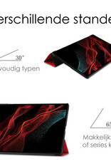 NoXx Hoesje Geschikt voor Samsung Galaxy Tab S10 Ultra Hoesje Case Hard Cover Hoes Book Case Met Uitsparing Geschikt voor S Pen Met Screenprotector - Rood