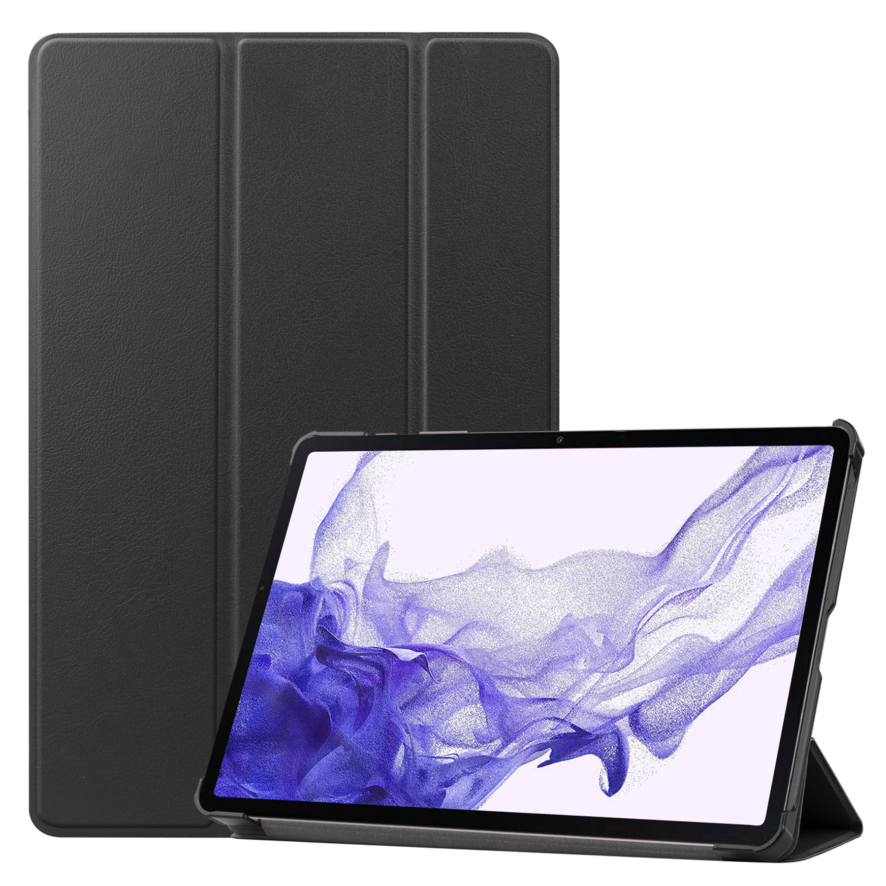Nomfy Hoes Geschikt voor Samsung Galaxy Tab S10 Plus Hoes Tri-fold Tablet Hoesje Case Met Uitsparing Geschikt voor S Pen - Hoesje Geschikt voor Samsung Tab S10 Plus Hoesje Hardcover Bookcase - Zwart