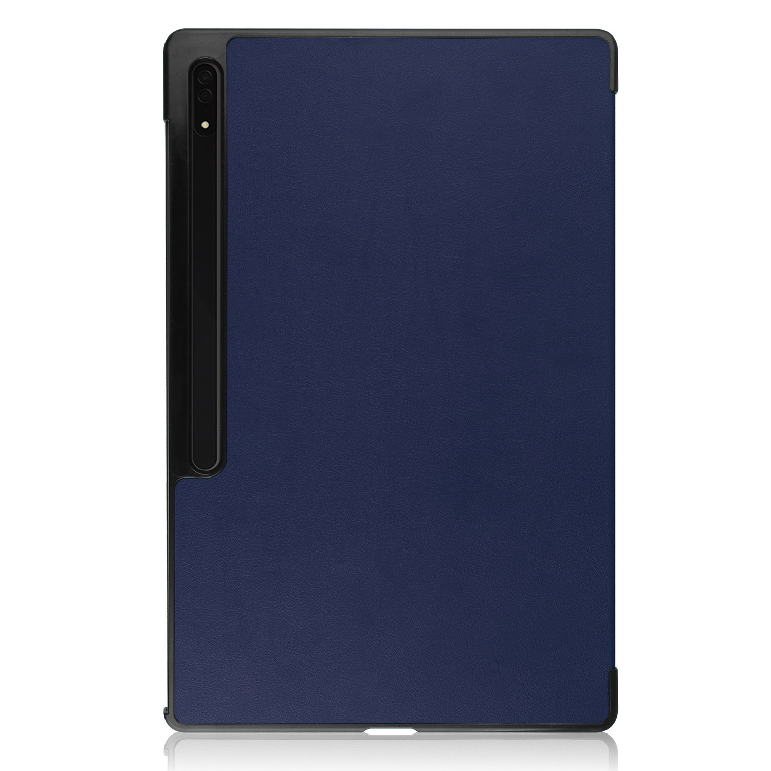 Nomfy Hoes Geschikt voor Samsung Galaxy Tab S10 Ultra Hoes Tri-fold Tablet Hoesje Case Met Uitsparing Geschikt voor S Pen - Hoesje Geschikt voor Samsung Tab S10 Ultra Hoesje Hardcover Bookcase - Donkerblauw
