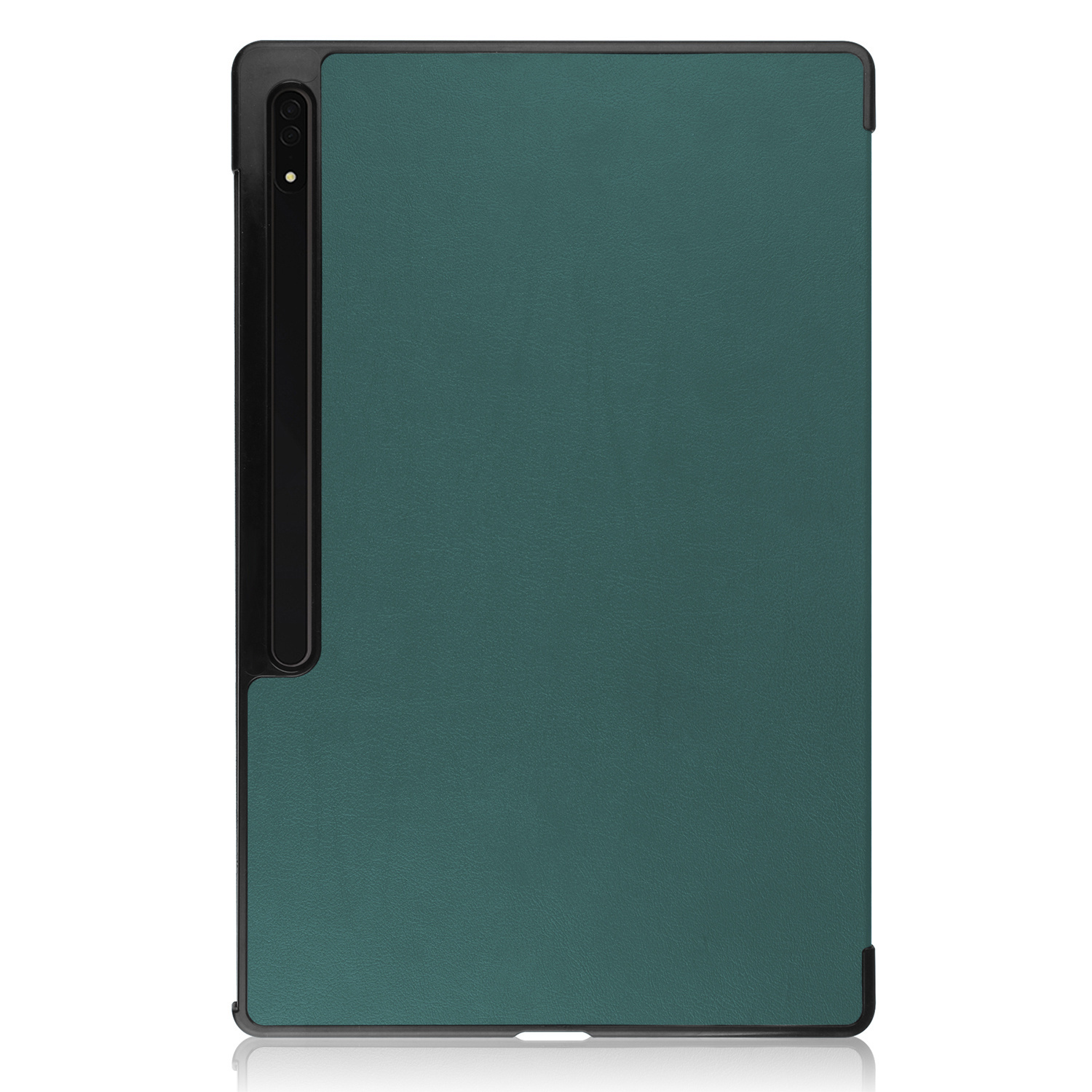 Nomfy Hoes Geschikt voor Samsung Galaxy Tab S10 Ultra Hoes Tri-fold Tablet Hoesje Case Met Uitsparing Geschikt voor S Pen - Hoesje Geschikt voor Samsung Tab S10 Ultra Hoesje Hardcover Bookcase - Donkergroen