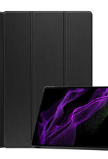 Nomfy Hoes Geschikt voor Samsung Galaxy Tab S10 Ultra Hoes Tri-fold Tablet Hoesje Case Met Uitsparing Geschikt voor S Pen - Hoesje Geschikt voor Samsung Tab S10 Ultra Hoesje Hardcover Bookcase - Zwart