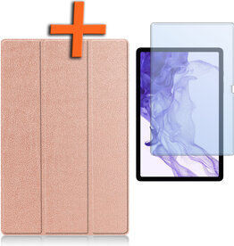 Nomfy Nomfy Samsung Galaxy Tab S10 Plus Hoesje Met Uitsparing S Pen Met Screenprotector - Rose Goud