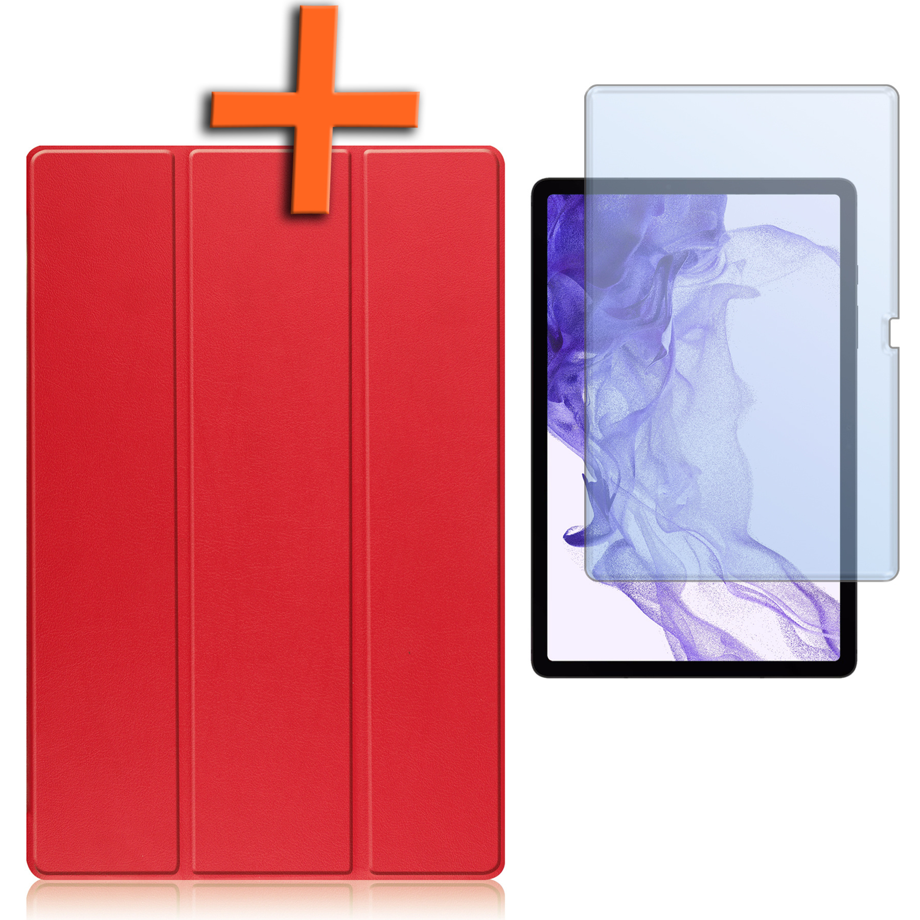 Nomfy Hoes Geschikt voor Samsung Galaxy Tab S10 Plus Hoes Tri-fold Tablet Hoesje Case Met Uitsparing Geschikt voor S Pen Met Screenprotector - Hoesje Geschikt voor Samsung Tab S10 Plus Hoesje Hardcover Bookcase - Rood