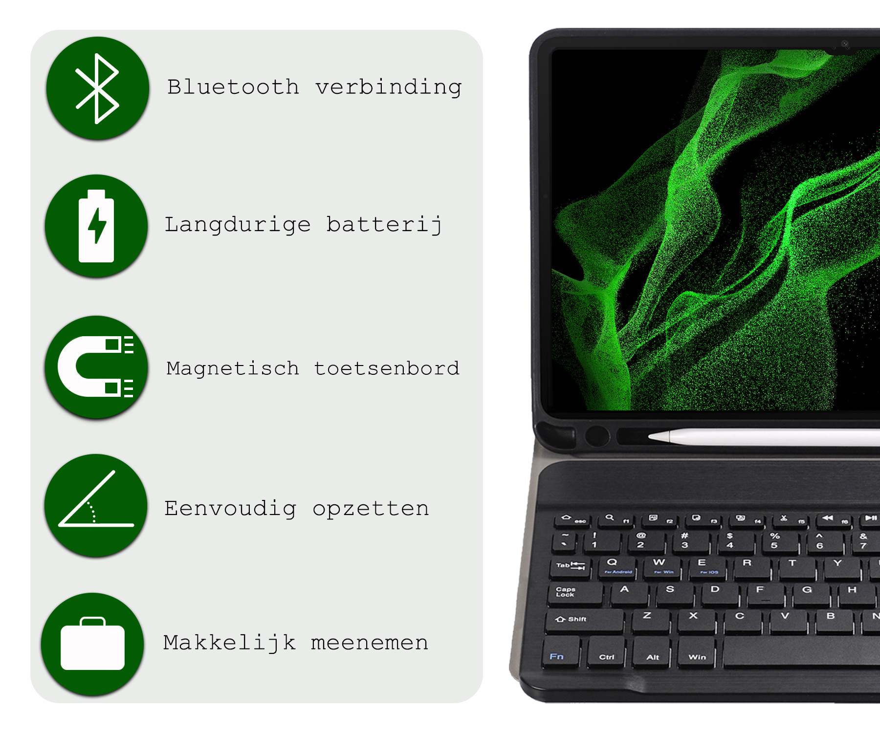 BASEY. BASEY. Samsung Galaxy Tab S10 Ultra Toetsenbordhoes - Zwart