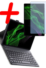 BASEY. BASEY. Samsung Galaxy Tab S10 Ultra Toetsenbordhoes Met Screenprotector - Zwart