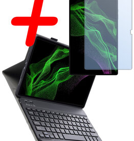 BASEY. BASEY. Samsung Galaxy Tab S10 Ultra Toetsenbordhoes Met Screenprotector - Zwart