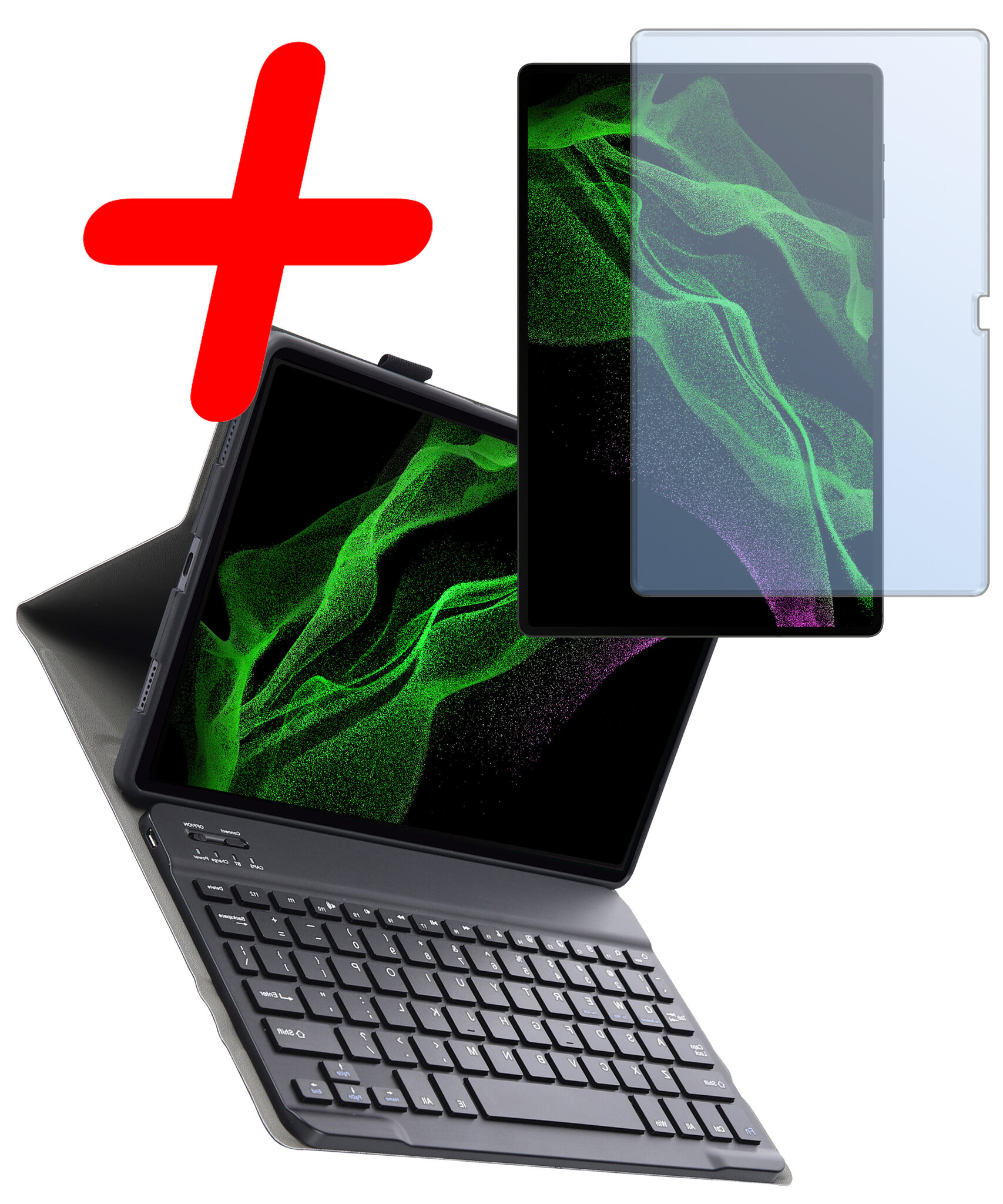 BASEY. BASEY. Samsung Galaxy Tab S10 Ultra Toetsenbordhoes Met Screenprotector - Zwart