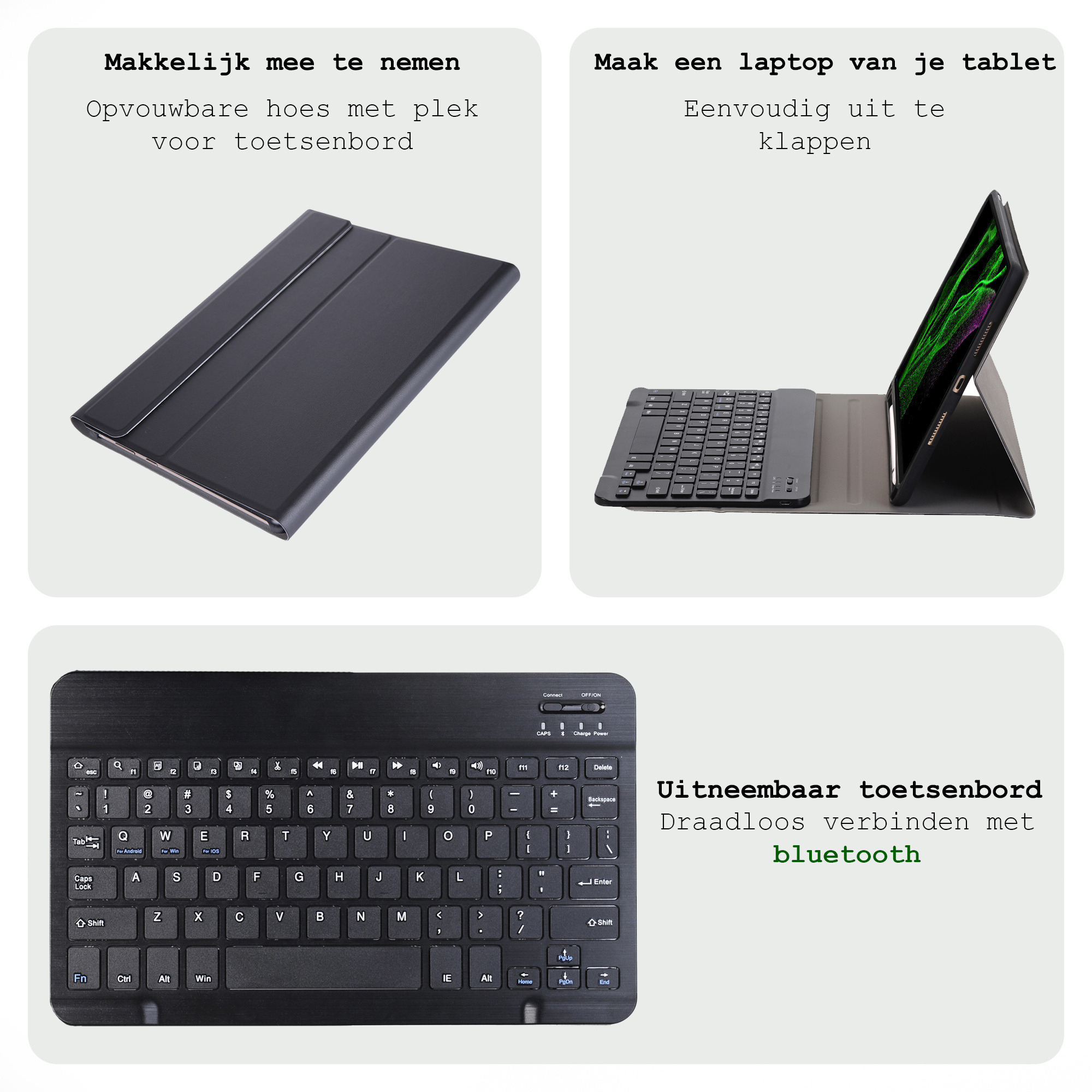 BASEY. BASEY. Samsung Galaxy Tab S10 Ultra Toetsenbordhoes Met Screenprotector - Zwart