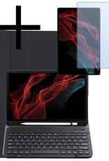 NoXx NoXx Samsung Galaxy Tab S10 Ultra Toetsenbordhoes Met Screenprotector - Zwart