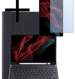 NoXx NoXx Samsung Galaxy Tab S10 Ultra Toetsenbordhoes Met Screenprotector - Zwart