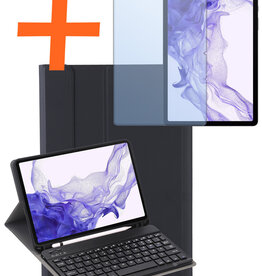 Nomfy Nomfy Samsung Galaxy Tab S10 Plus Toetsenbordhoes Met Screenprotector - Zwart