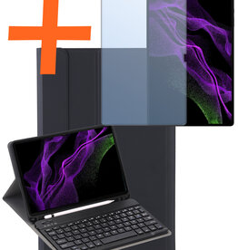 Nomfy Nomfy Samsung Galaxy Tab S10 Ultra Toetsenbordhoes Met Screenprotector - Zwart