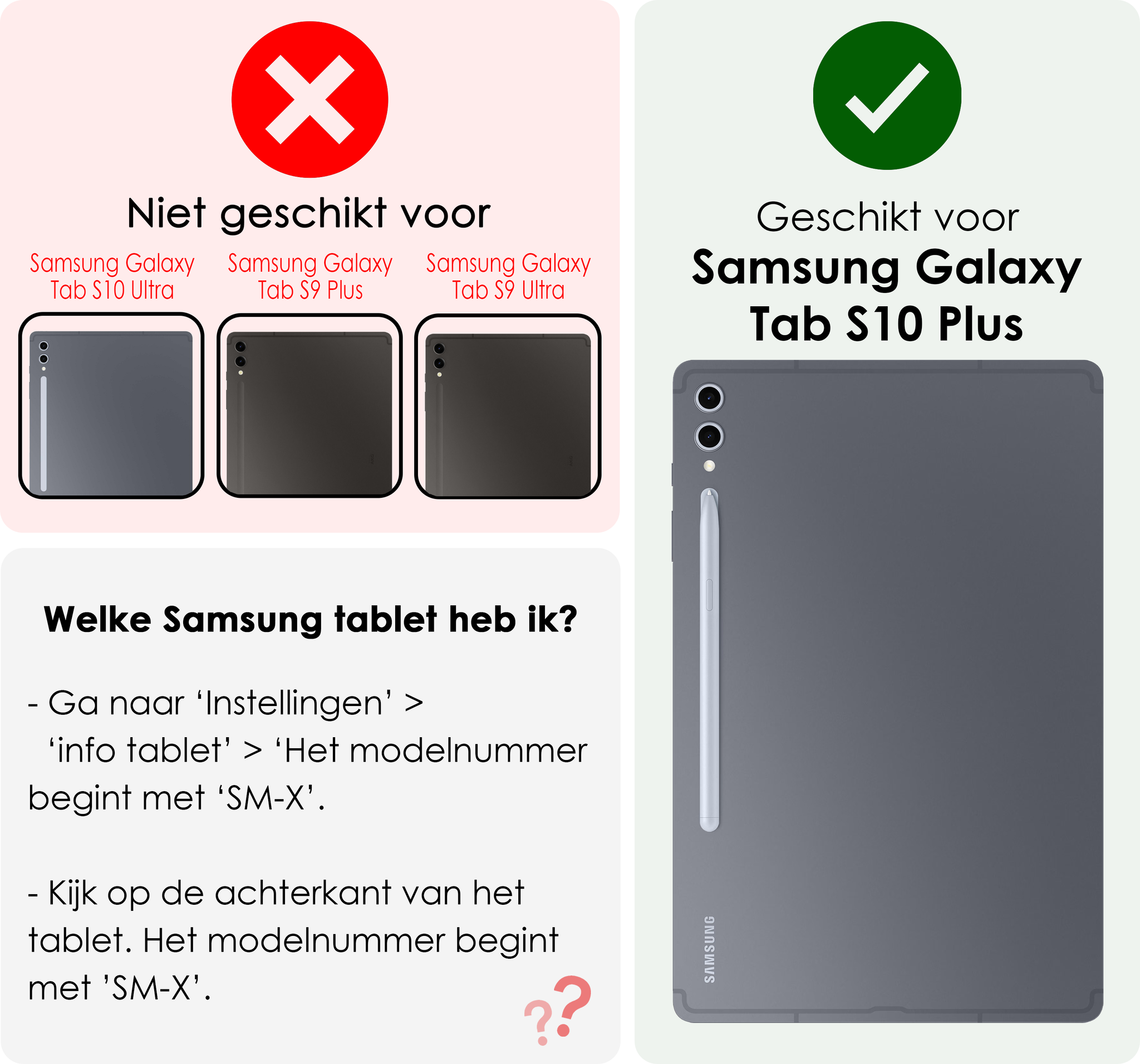 NoXx Hoesje Geschikt voor Samsung Galaxy Tab S10 Plus Hoesje Case Hard Cover Hoes Book Case Met Uitsparing Geschikt voor S Pen - Donkerblauw