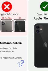 Forterra Hoesje Geschikt voor iPhone 11 Pashouder Case Siliconen Hoes Met Koord Met Screenprotector - Hoes Geschikt voor iPhone 11 Met Telefoonkoord Hoesje Back Cover Met Pasjeshouder - Transparant