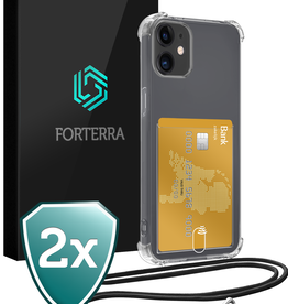 Forterra Forterra iPhone 12 Mini Hoesje Pashouder met Koord - 2 PACK