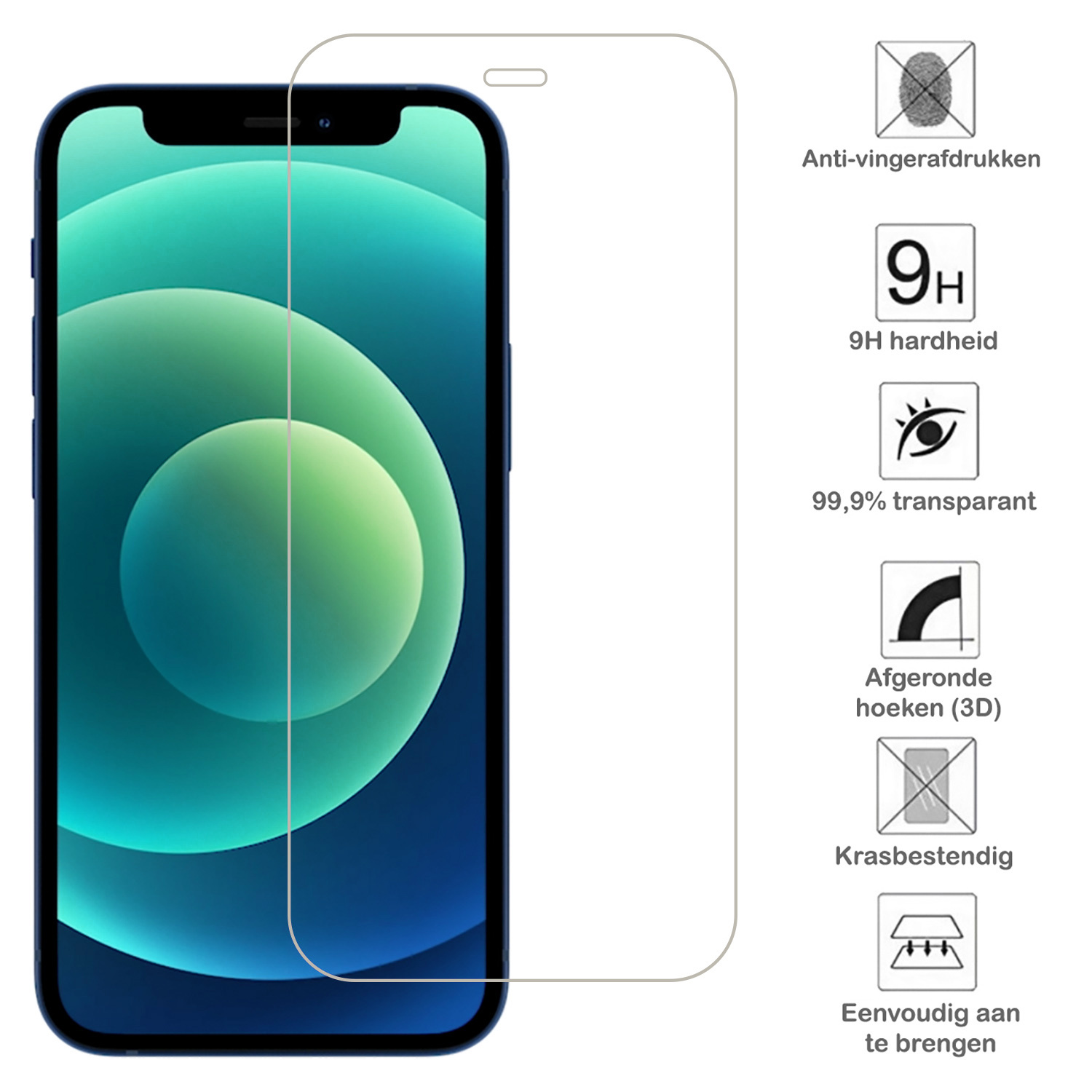 Forterra Hoesje Geschikt voor iPhone 12 Pashouder Case Siliconen Hoes Met Koord Met 2x Screenprotector - Hoes Geschikt voor iPhone 12 Met Telefoonkoord Hoesje Back Cover Met Pasjeshouder - Transparant