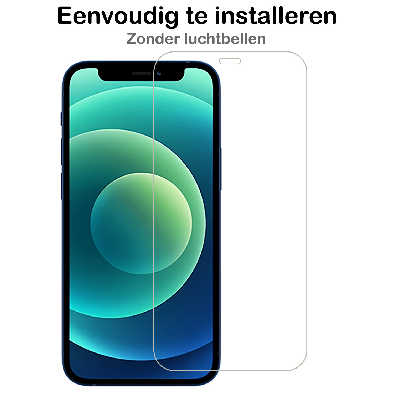 Forterra Hoesje Geschikt voor iPhone 12 Pashouder Case Siliconen Hoes Met Koord Met 2x Screenprotector - Hoes Geschikt voor iPhone 12 Met Telefoonkoord Hoesje Back Cover Met Pasjeshouder - Transparant