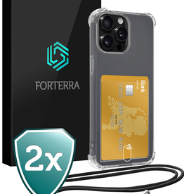 Forterra Forterra iPhone 14 Pro Max Hoesje Pashouder met Koord - 2 PACK