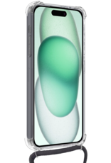 Forterra Hoesje Geschikt voor iPhone 15 Pro Pashouder Case Siliconen Hoes Met Koord - Hoes Geschikt voor iPhone 15 Pro Met Telefoonkoord Hoesje Back Cover Met Pasjeshouder - Transparant - 2 PACK