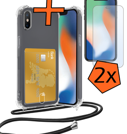 Nomfy Nomfy iPhone Xs Max Hoesje Pashouder met Koord Met 2x Screenprotector