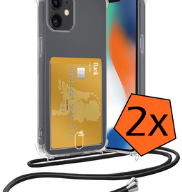 Nomfy Nomfy iPhone 11 Hoesje Pashouder met Koord - 2 PACK