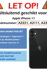 Nomfy Hoesje Geschikt voor iPhone 11 Hoesje Met Telefoonketting Pasjeshouder Shockproof Case Koord - Hoesje Geschikt voor iPhone 11 Hoes Met Kaarthouder - Transparant - 2 PACK