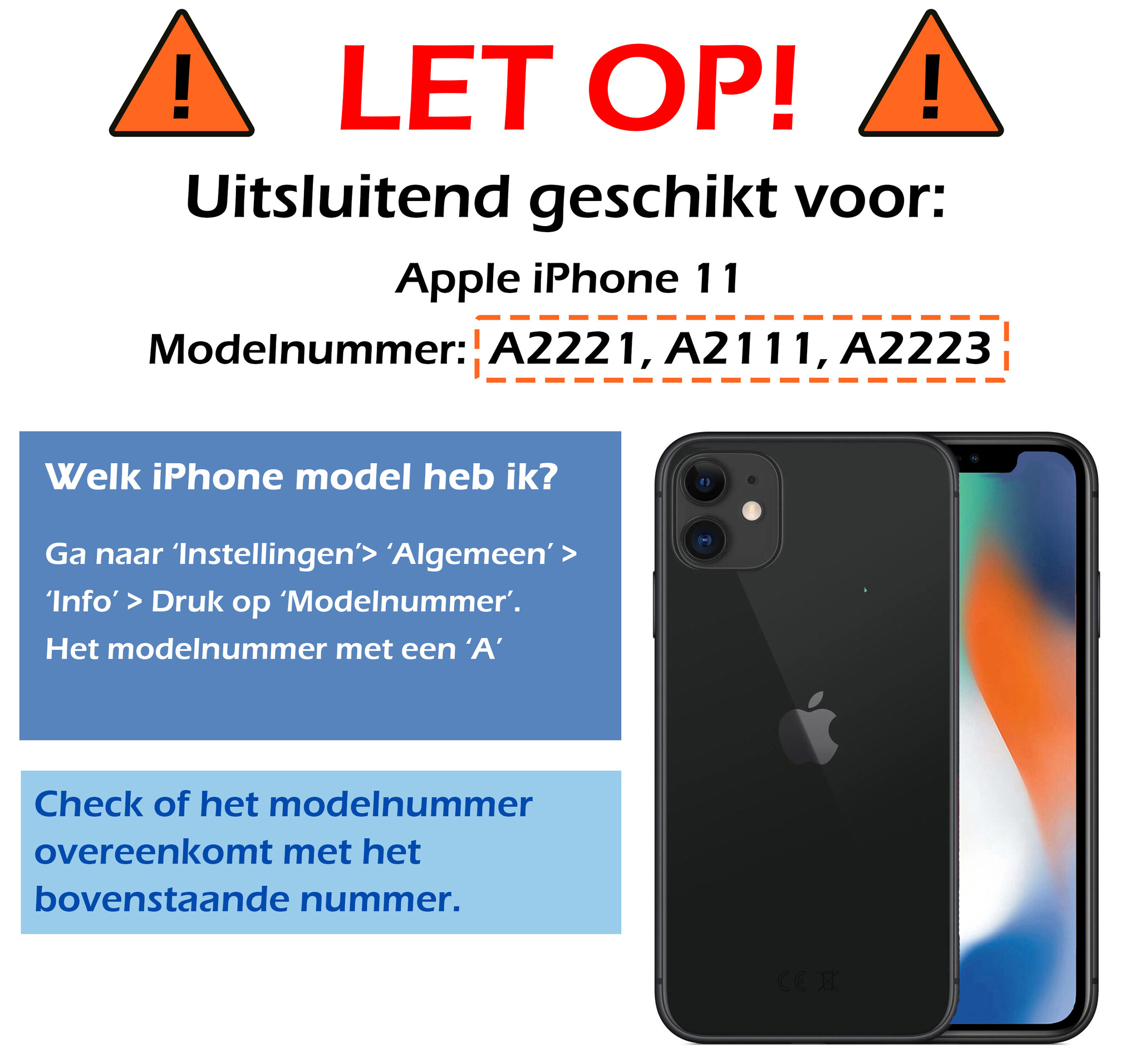 Nomfy Hoesje Geschikt voor iPhone 11 Hoesje Met Telefoonketting Pasjeshouder Shockproof Case Koord - Hoesje Geschikt voor iPhone 11 Hoes Met Kaarthouder - Transparant - 2 PACK