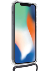 Nomfy Hoesje Geschikt voor iPhone 12 Mini Hoesje Met Telefoonketting Pasjeshouder Shockproof Case Koord - Hoesje Geschikt voor iPhone 12 Mini Hoes Met Kaarthouder - Transparant