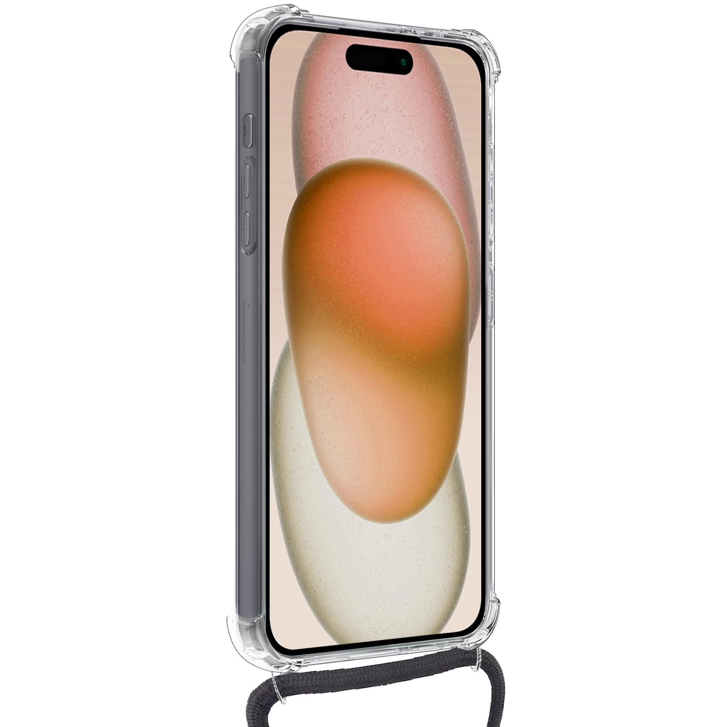 Nomfy Hoesje Geschikt voor iPhone 13 Pro Hoesje Met Telefoonketting Pasjeshouder Shockproof Case Met Screenprotector Koord - Hoesje Geschikt voor iPhone 13 Pro Hoes Met Kaarthouder - Transparant