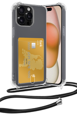 Nomfy Hoesje Geschikt voor iPhone 13 Pro Hoesje Met Telefoonketting Pasjeshouder Shockproof Case Koord - Hoesje Geschikt voor iPhone 13 Pro Hoes Met Kaarthouder - Transparant