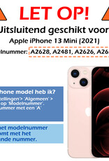 Nomfy Hoesje Geschikt voor iPhone 13 Mini Hoesje Met Telefoonketting Pasjeshouder Shockproof Case Met Screenprotector Koord - Hoesje Geschikt voor iPhone 13 Mini Hoes Met Kaarthouder - Transparant