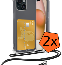 Nomfy Nomfy iPhone 13 Mini Hoesje Pashouder met Koord - 2 PACK