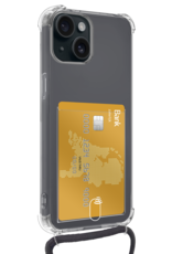 Nomfy Hoesje Geschikt voor iPhone 13 Hoesje Met Telefoonketting Pasjeshouder Shockproof Case Met 2x Screenprotector Koord - Hoesje Geschikt voor iPhone 13 Hoes Met Kaarthouder - Transparant