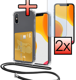 NoXx NoXx iPhone Xs Max Hoesje Pashouder met Koord Met 2x Screenprotector