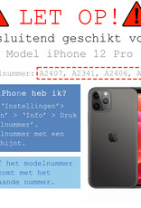 BASEY. Hoes Geschikt voor iPhone 12 Pro Hoesje Pas Houder Shock Proof Case Hoes Met Koord Met 2x Screenprotector - Hoesje Geschikt voor iPhone 12 Pro Hoes Met Telefoonkoord Pasjeshouder Cover - Transparant