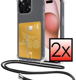 NoXx NoXx iPhone 11 Pro Max Hoesje Pashouder met Koord - 2 PACK