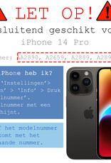 BASEY. Hoes Geschikt voor iPhone 14 Pro Hoesje Pas Houder Shock Proof Case Hoes Met Koord Met Screenprotector - Hoesje Geschikt voor iPhone 14 Pro Hoes Met Telefoonkoord Pasjeshouder Cover - Transparant
