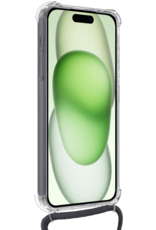 BASEY. Hoes Geschikt voor iPhone 14 Pro Hoesje Pas Houder Shock Proof Case Hoes Met Koord Met Screenprotector - Hoesje Geschikt voor iPhone 14 Pro Hoes Met Telefoonkoord Pasjeshouder Cover - Transparant