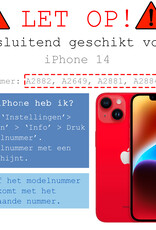 BASEY. Hoes Geschikt voor iPhone 14 Hoesje Pas Houder Shock Proof Case Hoes Met Koord Met Screenprotector - Hoesje Geschikt voor iPhone 14 Hoes Met Telefoonkoord Pasjeshouder Cover - Transparant