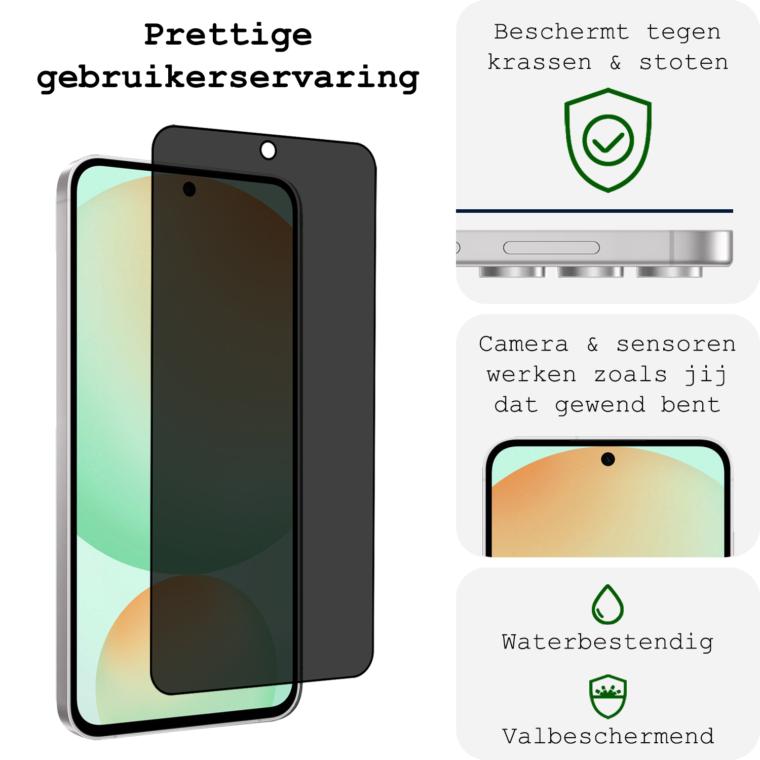 BASEY. BASEY. Samsung Galaxy S24 FE Screenprotector Glas Privacy - 3 PACK