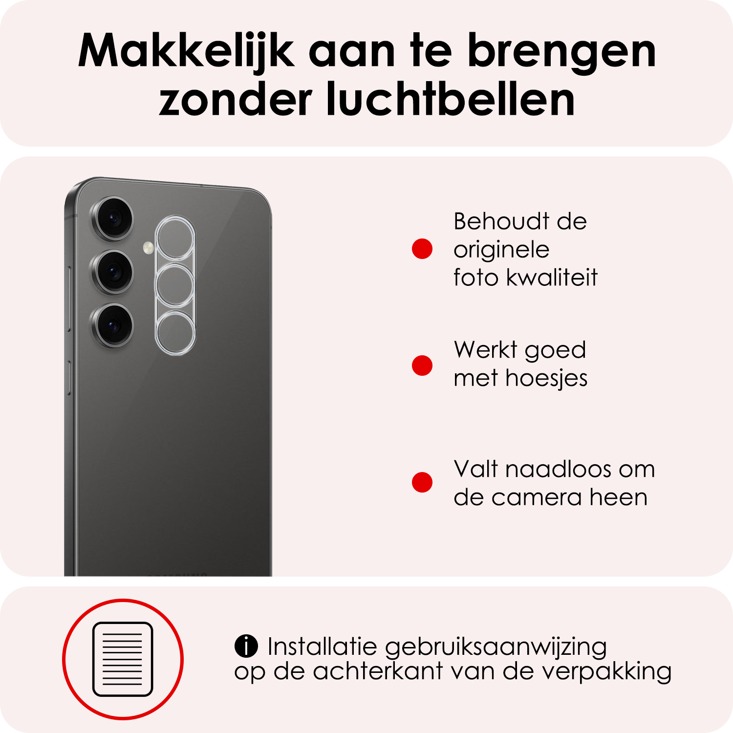 NoXx NoXx Samsung Galaxy S24 FE Camera Screenprotector - 3 PACK